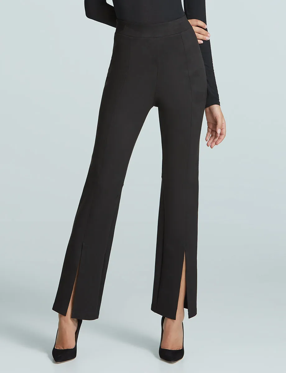 Faux Suede Split Front Pant