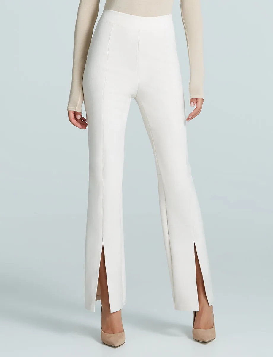 Faux Suede Split Front Pant