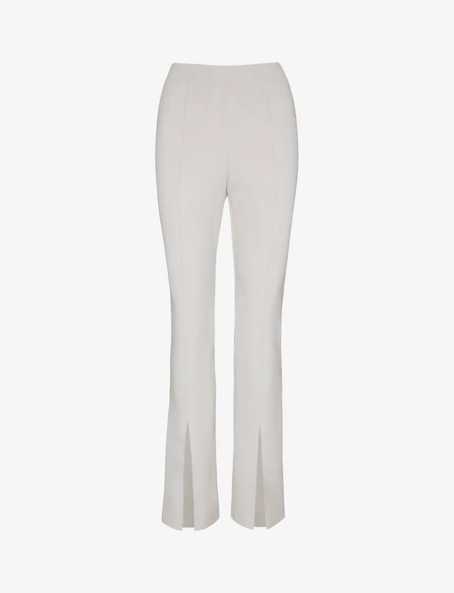 Faux Suede Split Front Pant