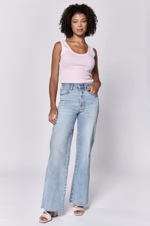 FIONA HIGH RISE FULL INSEAM CUT OFF HEM JEANS MONTILLA