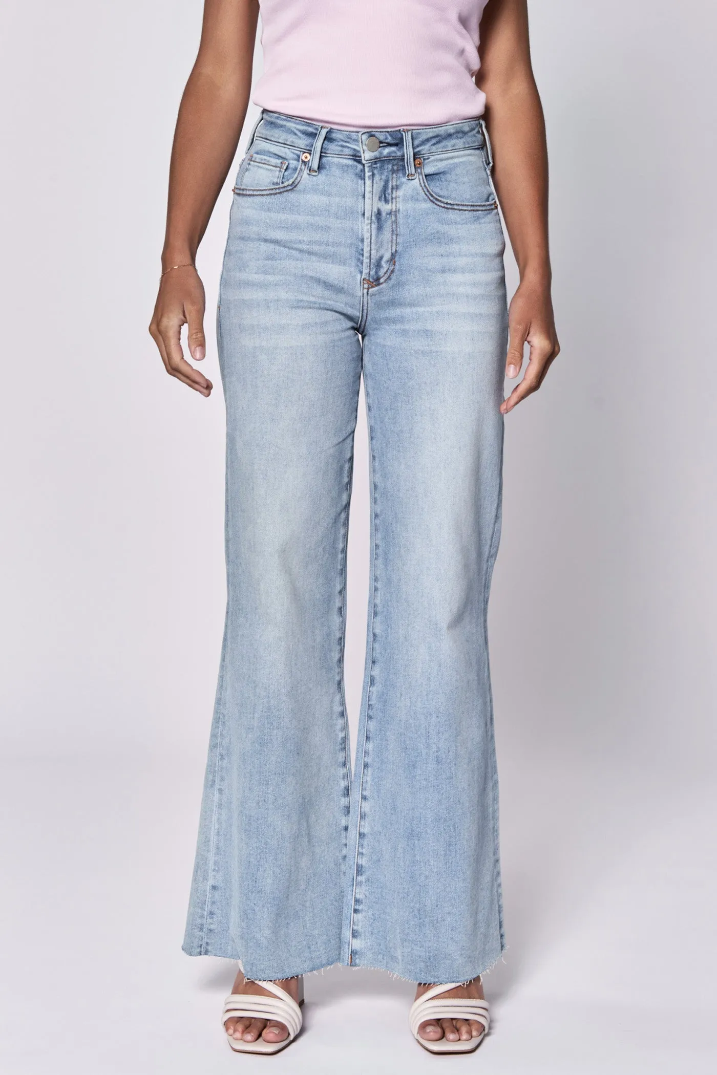 FIONA HIGH RISE FULL INSEAM CUT OFF HEM JEANS MONTILLA