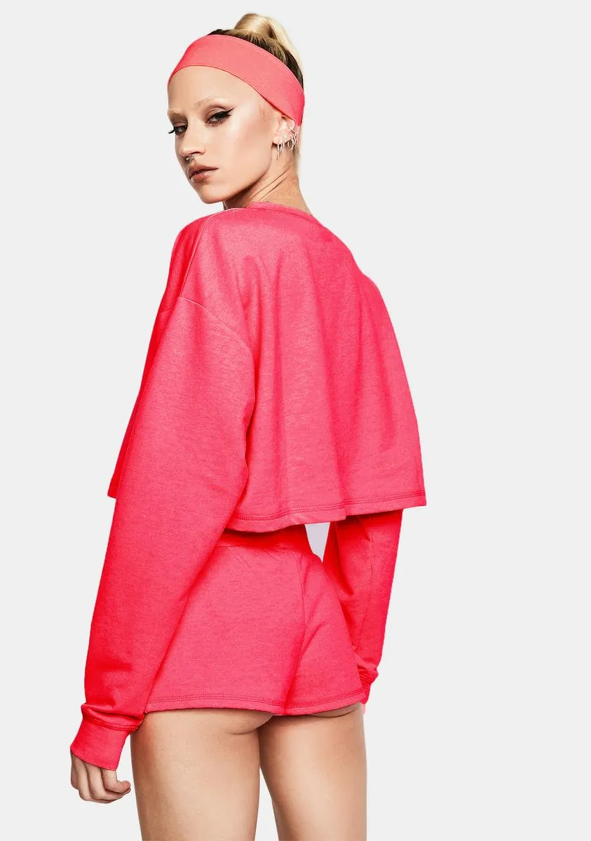 Fuchsia Feel The Rush Micro Lounge Shorts