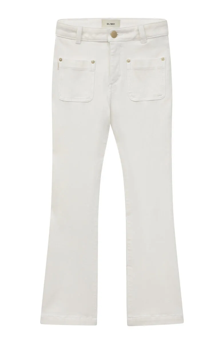 Girls Claire High Rise Bootcut in White