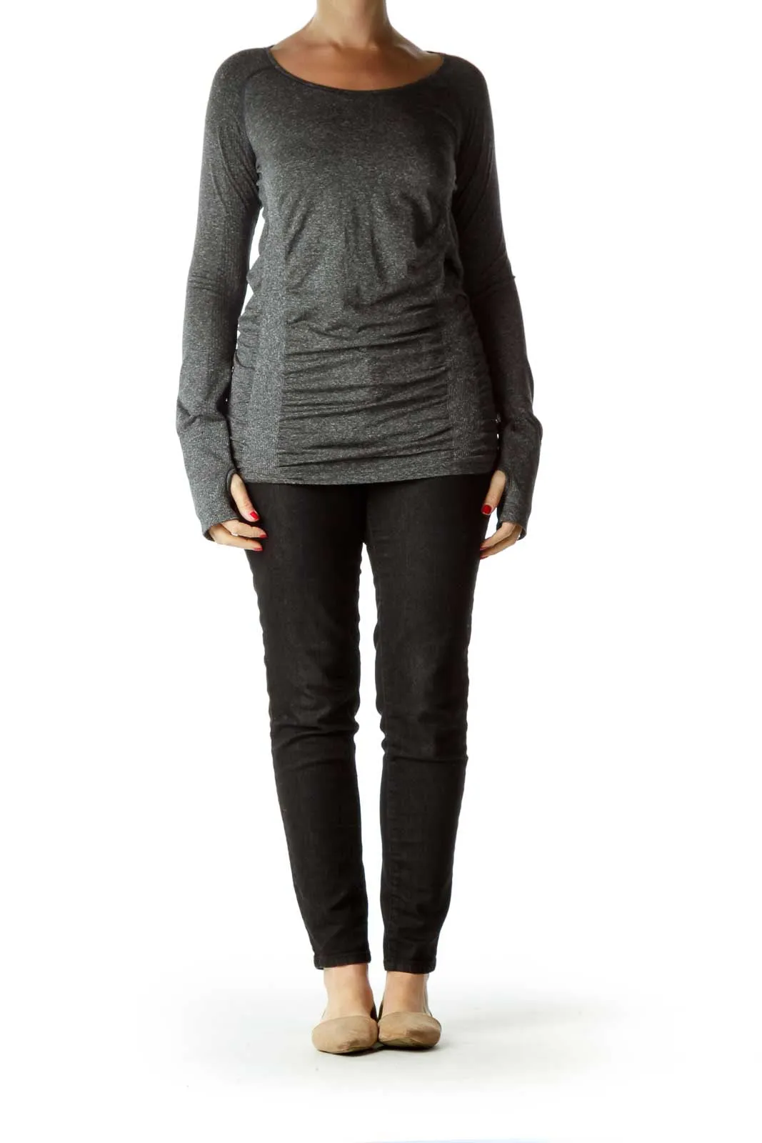 Gray Long Sleeve Active Top