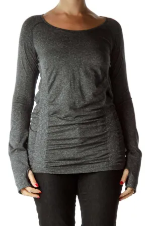 Gray Long Sleeve Active Top