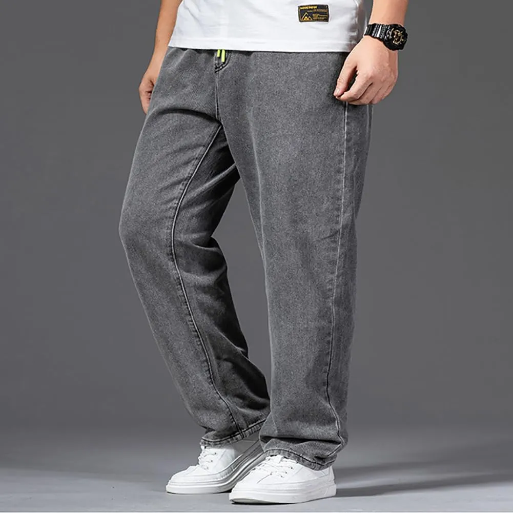 Jean Joggers for Men Loose Fit Elastic Waist Denim Pants