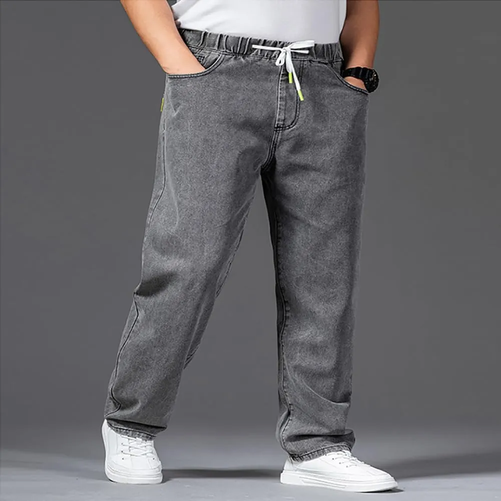 Jean Joggers for Men Loose Fit Elastic Waist Denim Pants