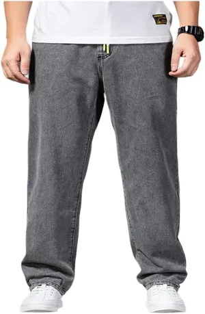 Jean Joggers for Men Loose Fit Elastic Waist Denim Pants