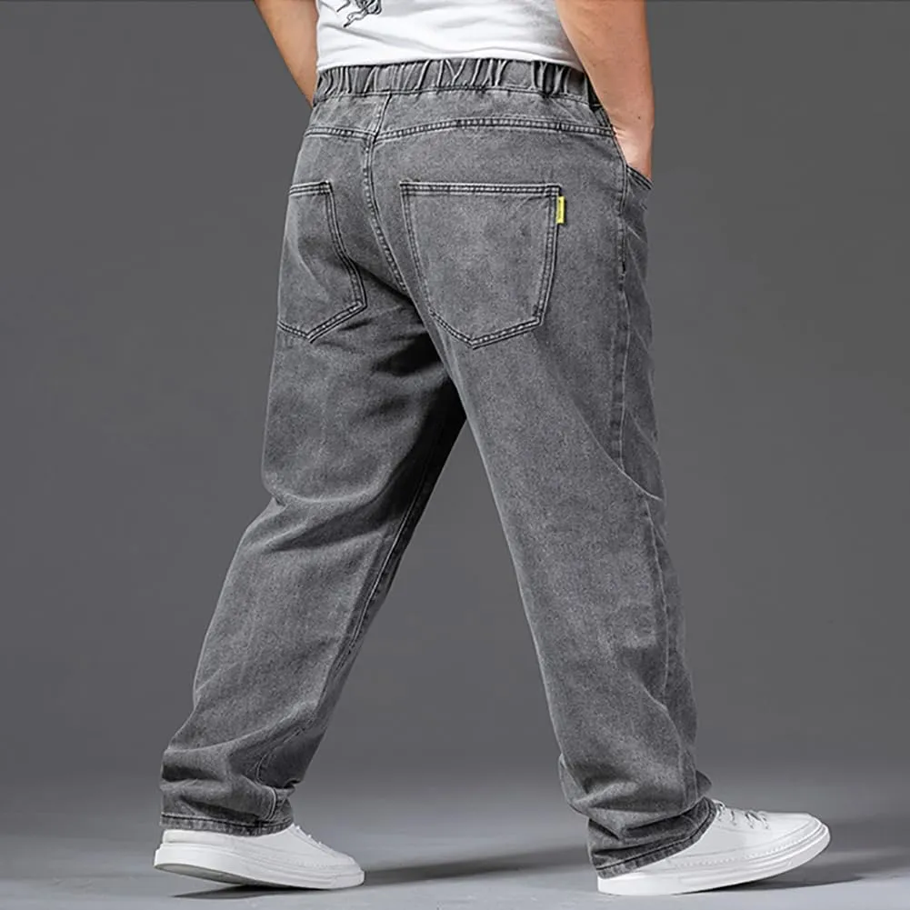 Jean Joggers for Men Loose Fit Elastic Waist Denim Pants