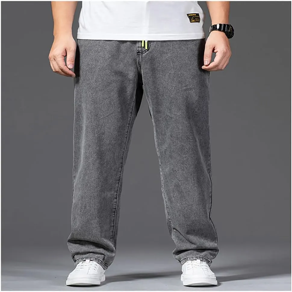 Jean Joggers for Men Loose Fit Elastic Waist Denim Pants