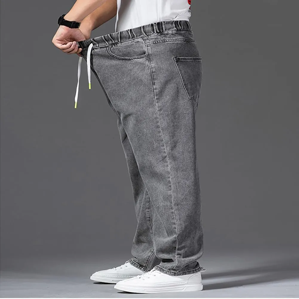 Jean Joggers for Men Loose Fit Elastic Waist Denim Pants