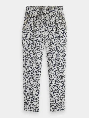Kids - Printed and embroidered tapered-fit pants