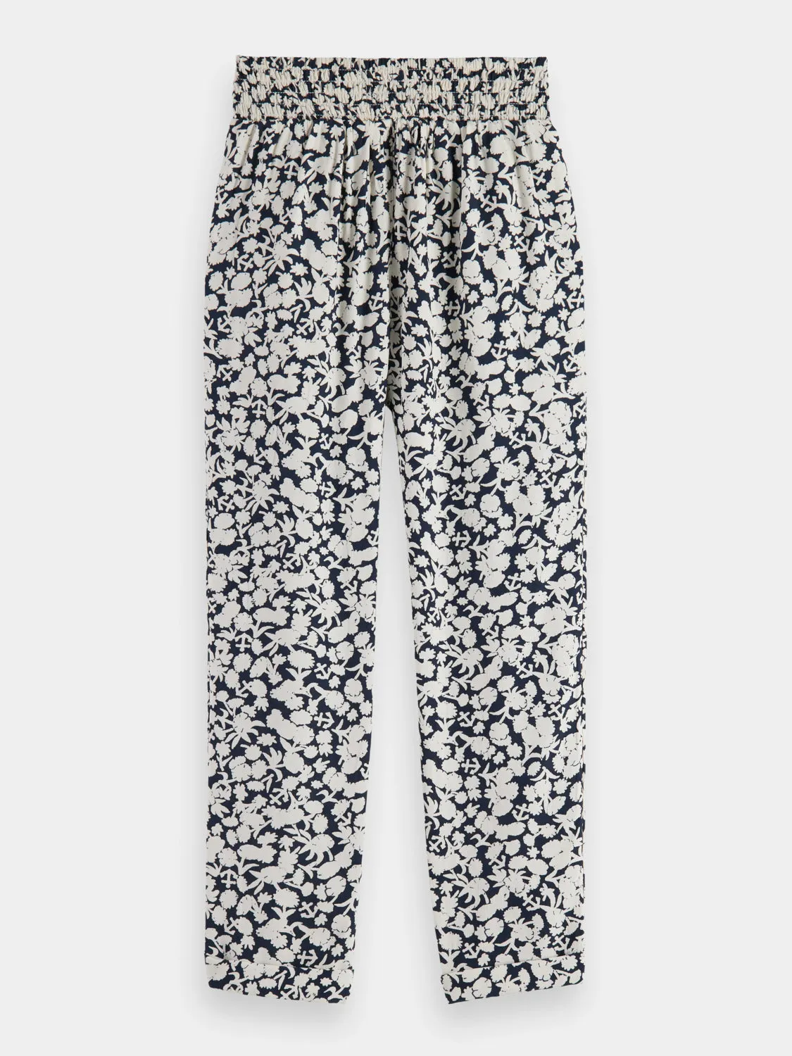 Kids - Printed and embroidered tapered-fit pants