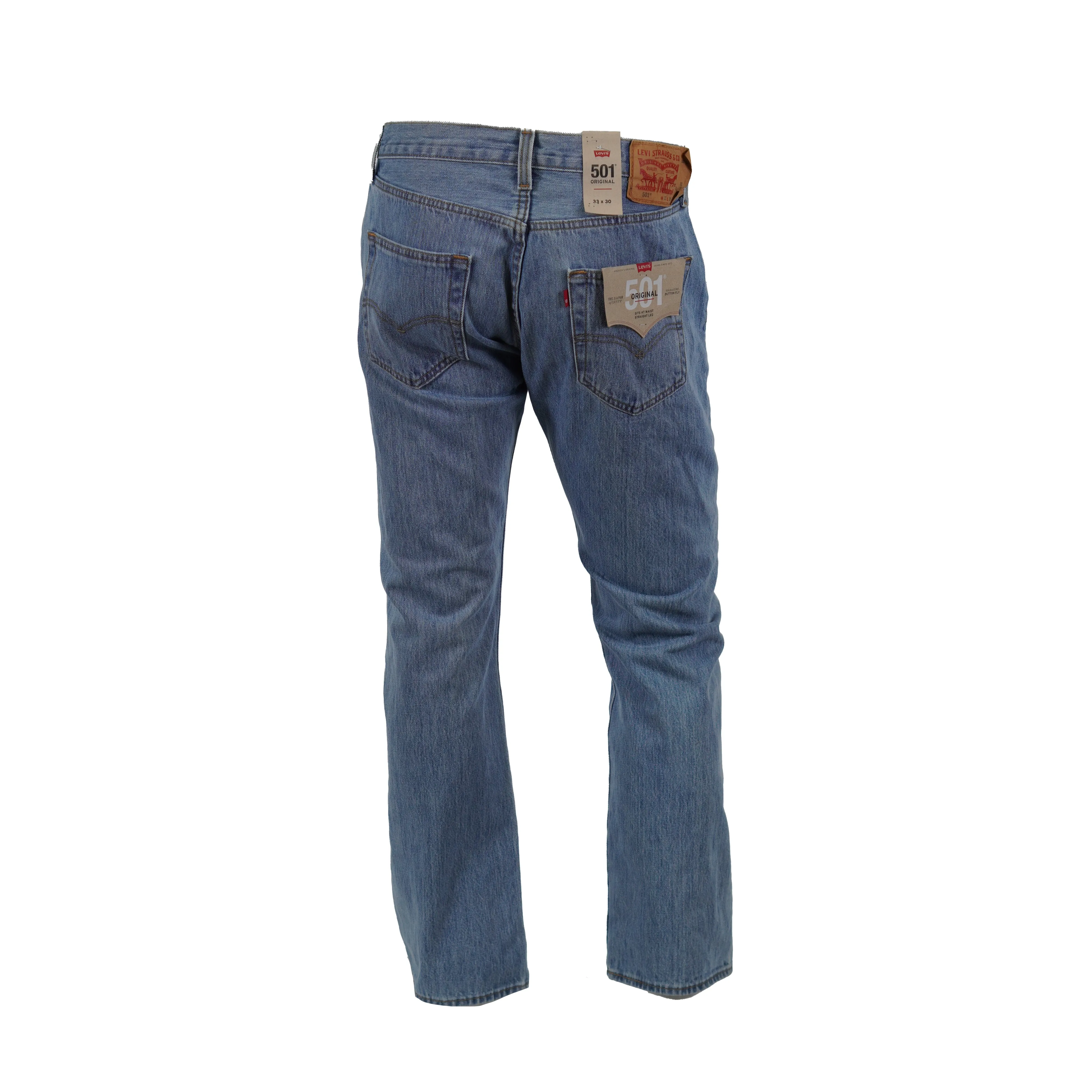 Levi's Men's 501 Original Fit Straight Leg Jeans Button Fly Jeans Blue 33x30