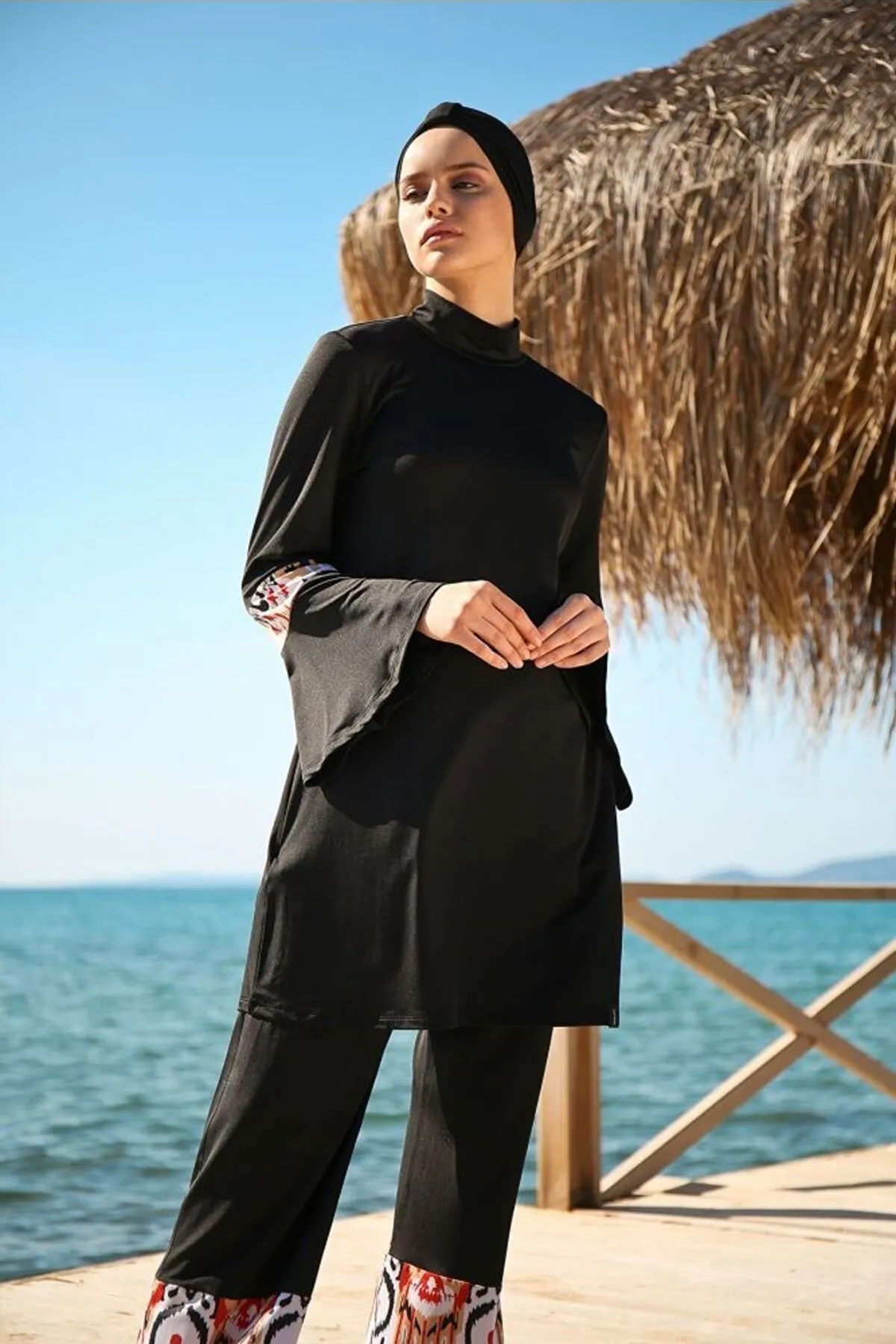 Lycra Black Burkini Modest Swimwear 1961