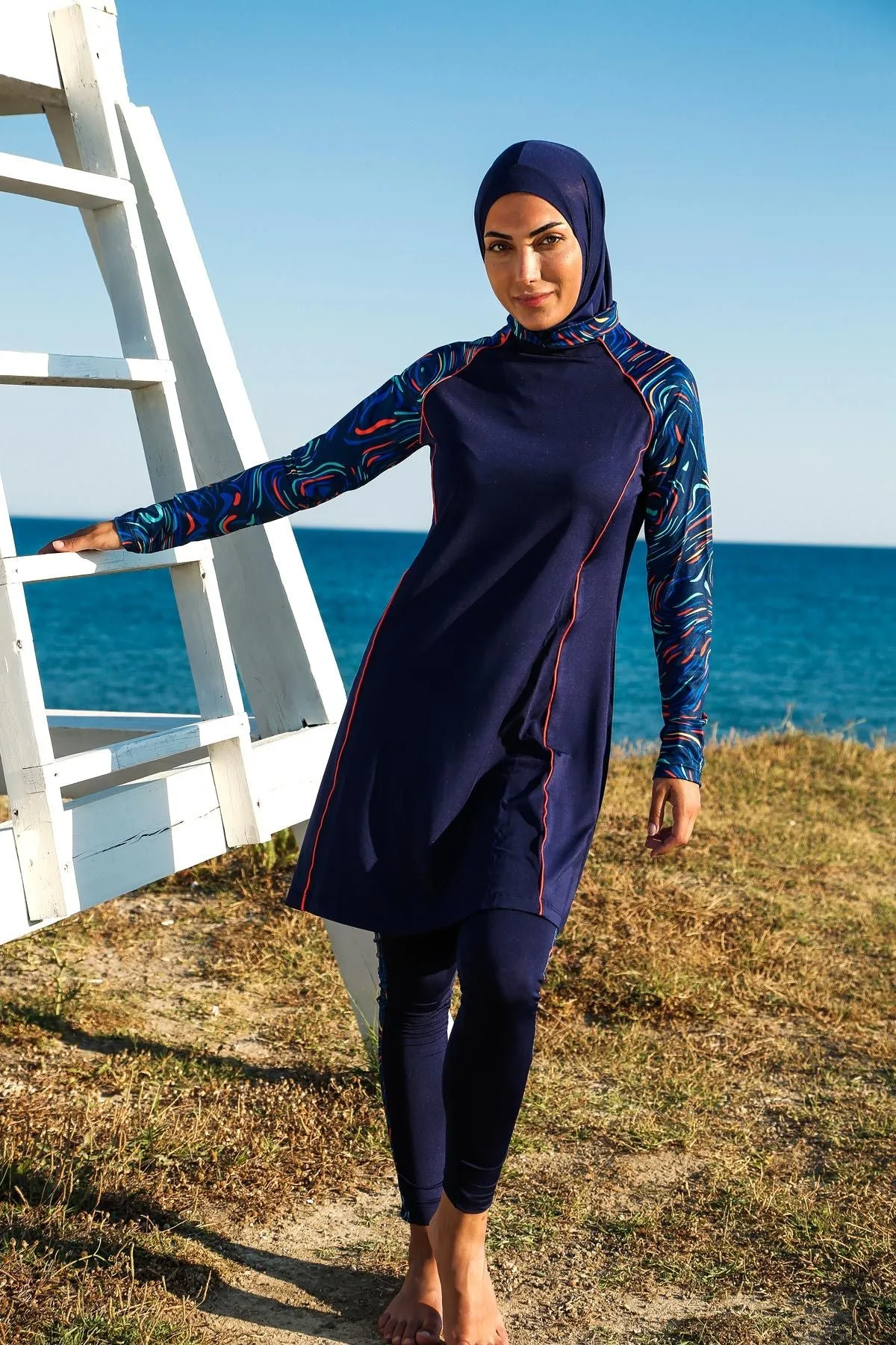 Lycra Navy Burkini Modest Swimwear M2230