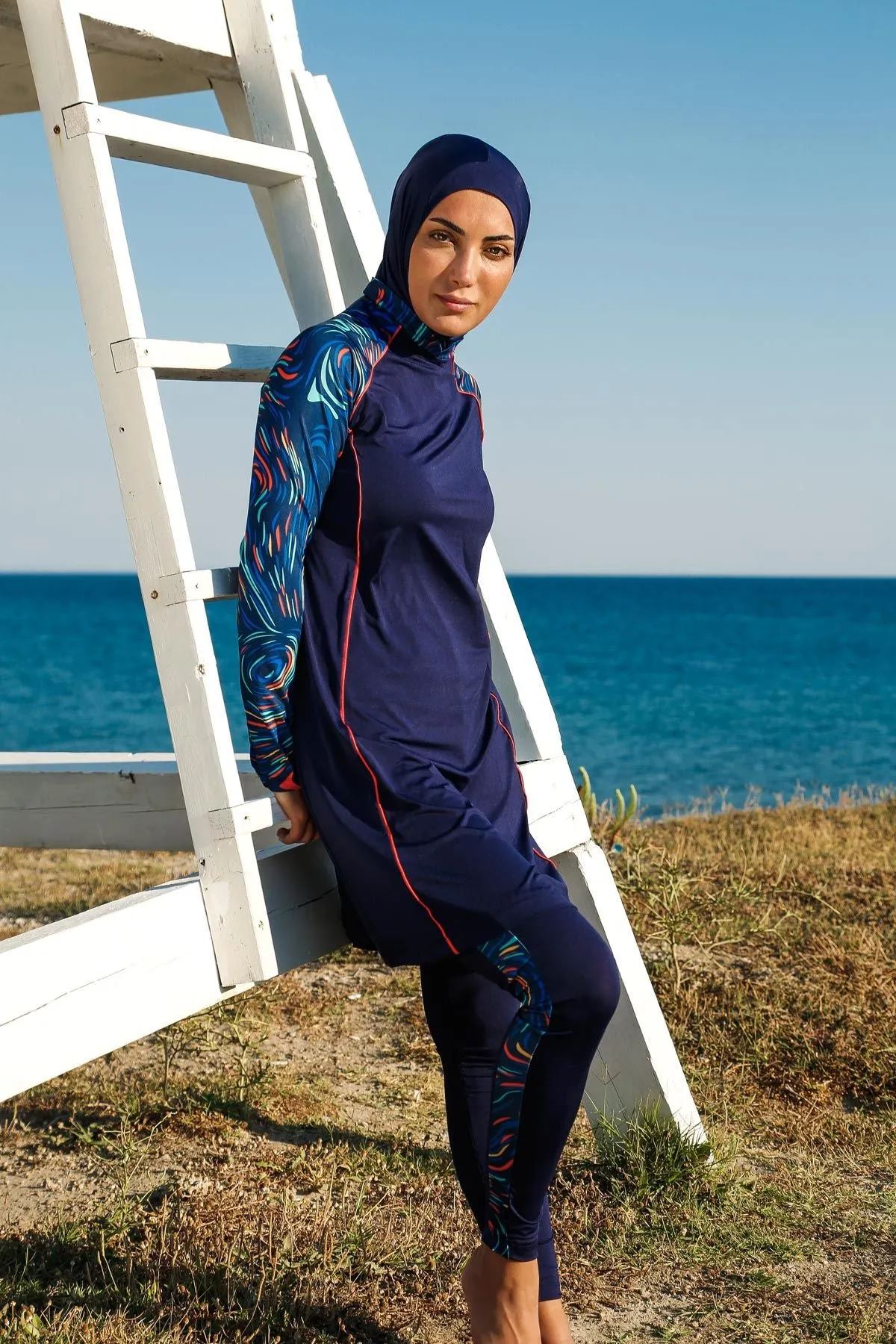 Lycra Navy Burkini Modest Swimwear M2230