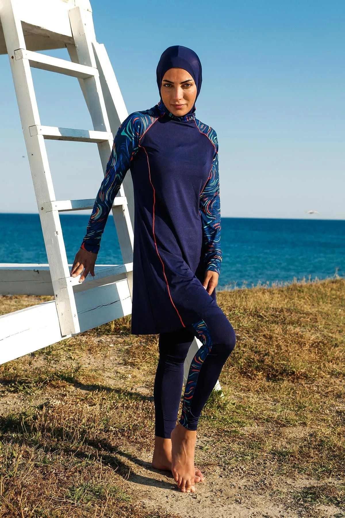 Lycra Navy Burkini Modest Swimwear M2230