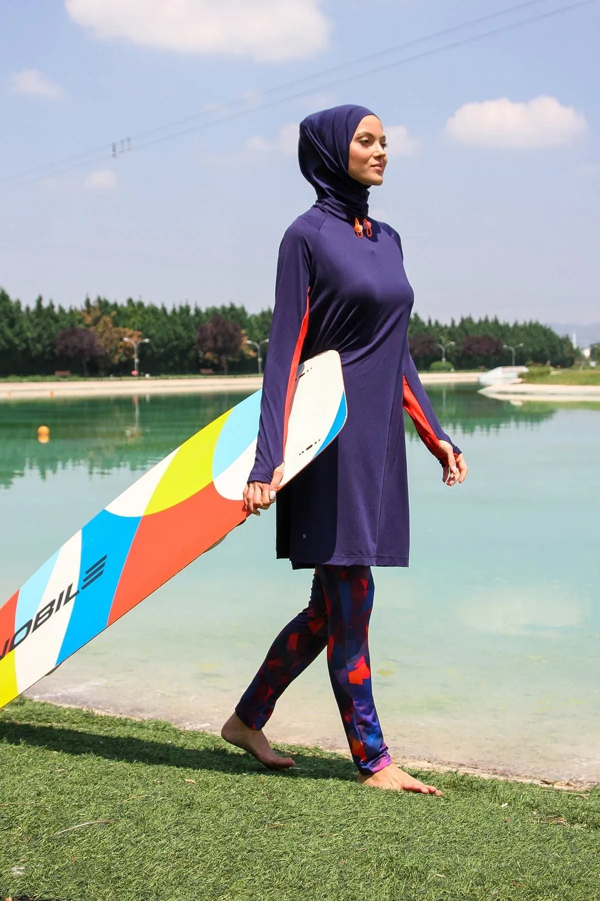 Lycra Navy Burkini Modest Swimwear M2231