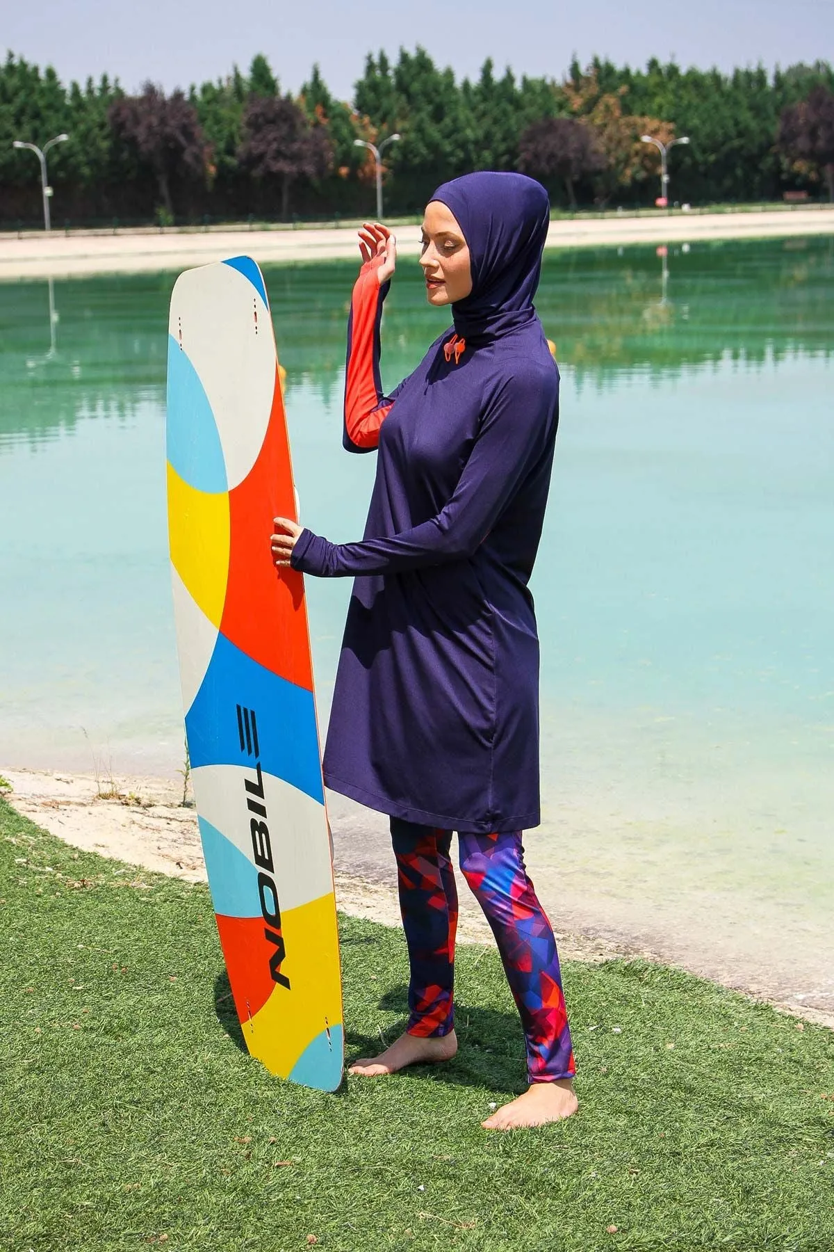 Lycra Navy Burkini Modest Swimwear M2231