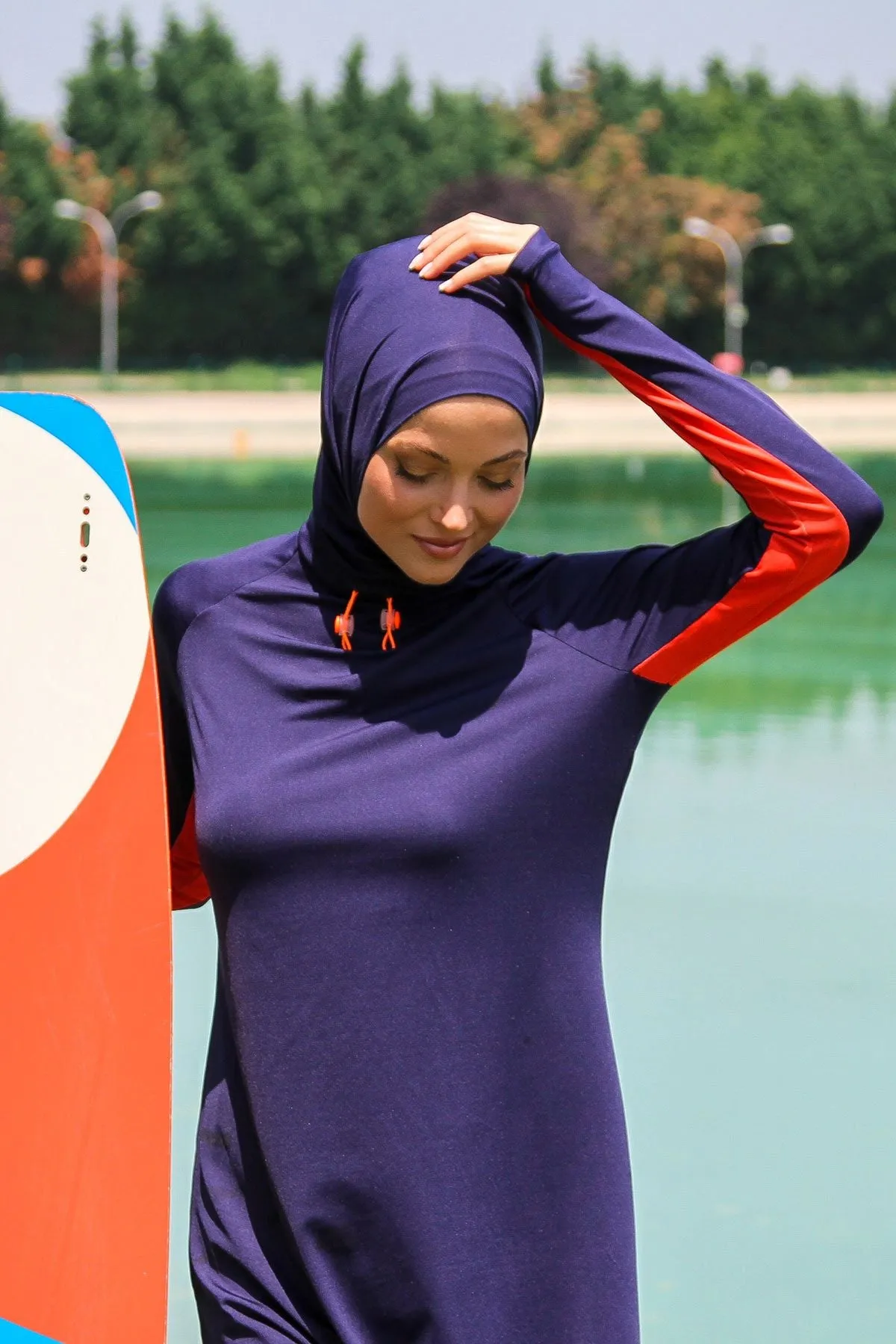 Lycra Navy Burkini Modest Swimwear M2231