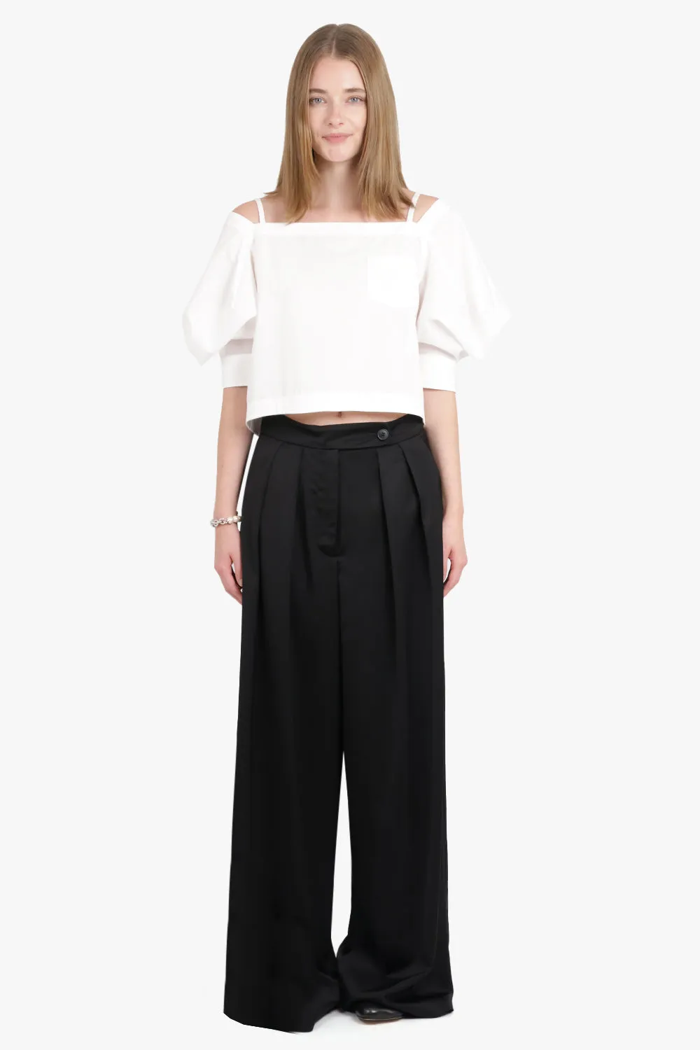 Pamplona Wide Leg Pant Cotton | Black