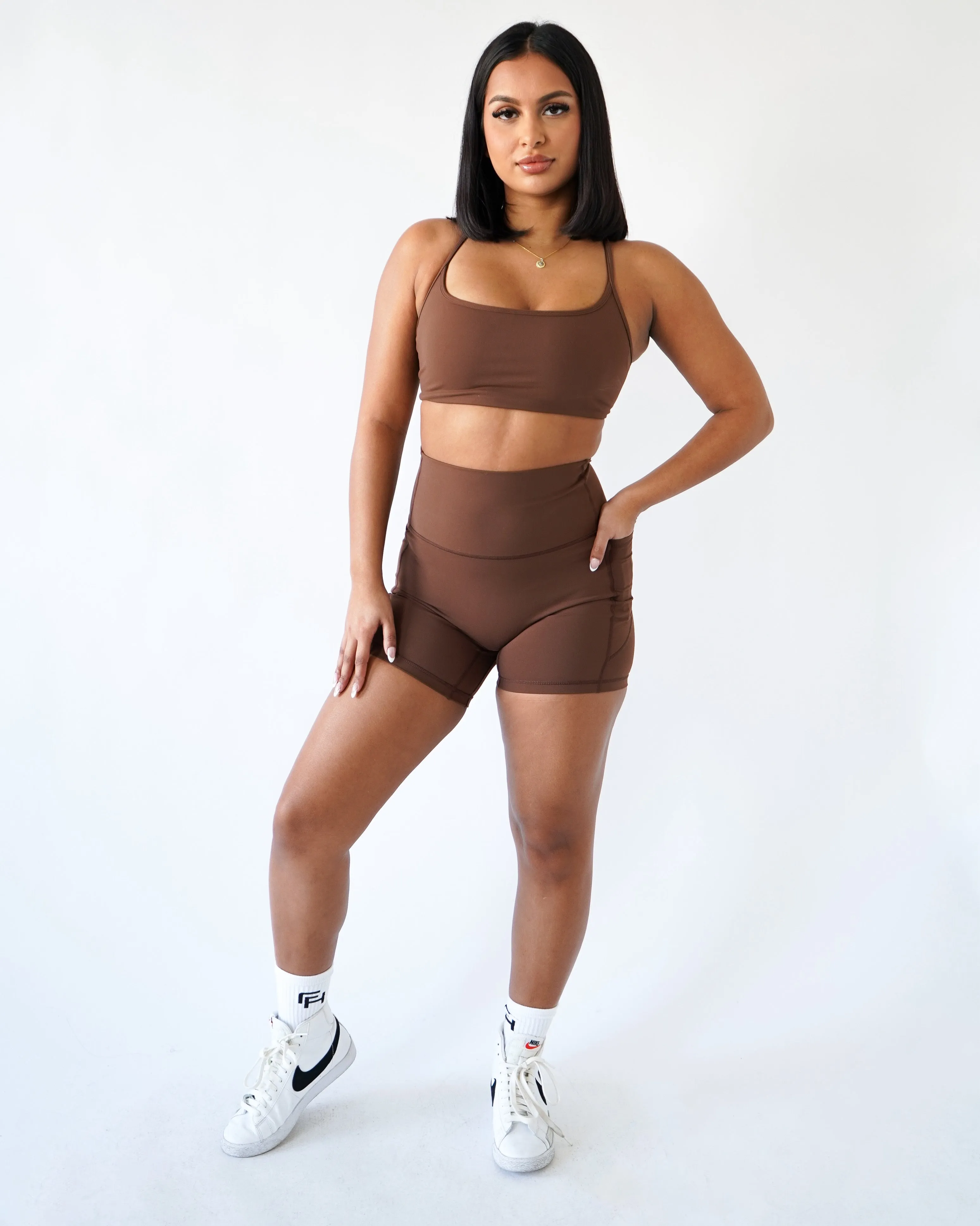 Performance Pocket Biker Shorts - Clay