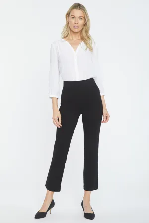 Pull-On Straight Crop Pants - Black