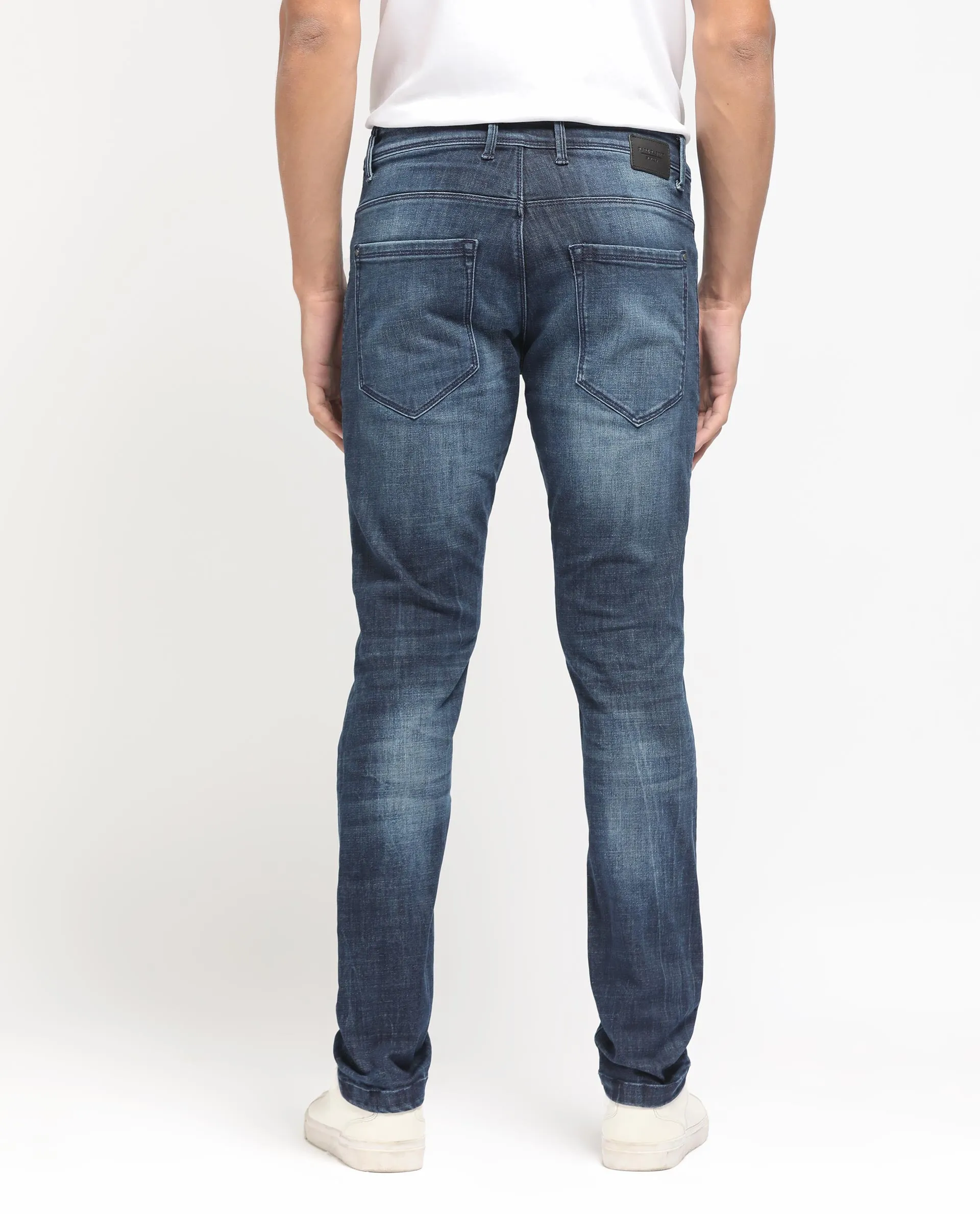 Rare Rabbit Men's Reims Light Blue Mid Wash Mid-Rise Slim Fit Jeans