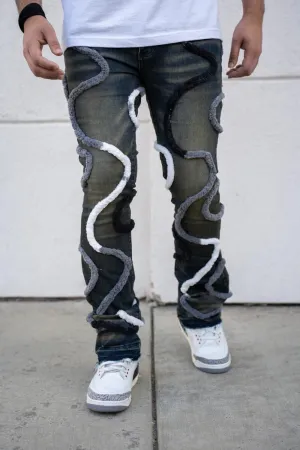 Reelistik - Corda Stacked Jeans-(Black-White-Blue)