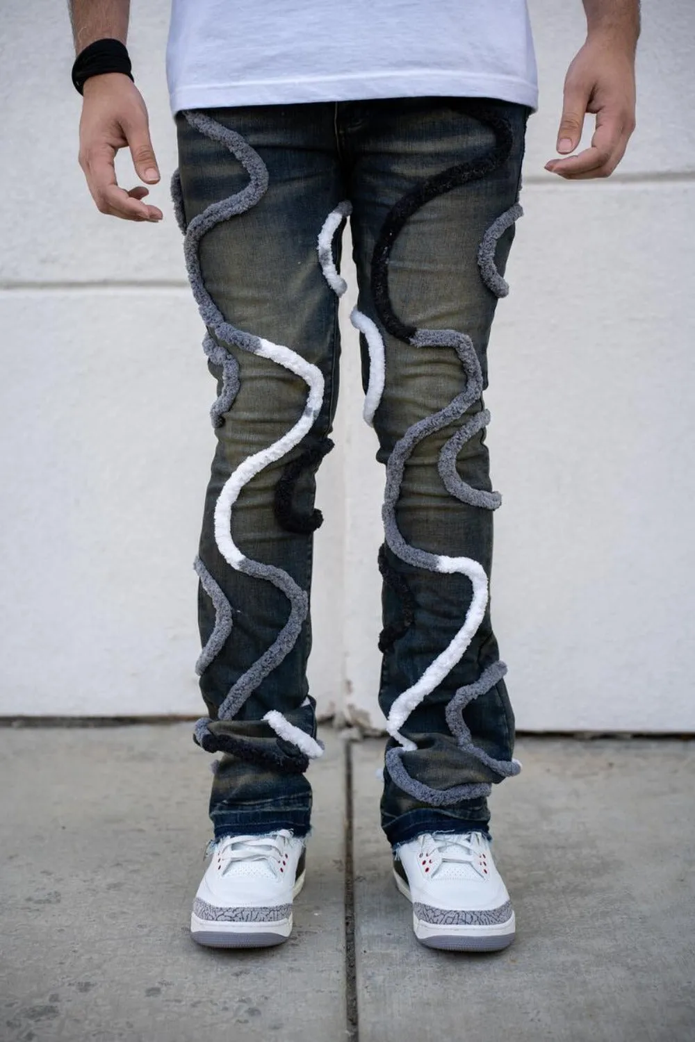 Reelistik - Corda Stacked Jeans-(Black-White-Blue)