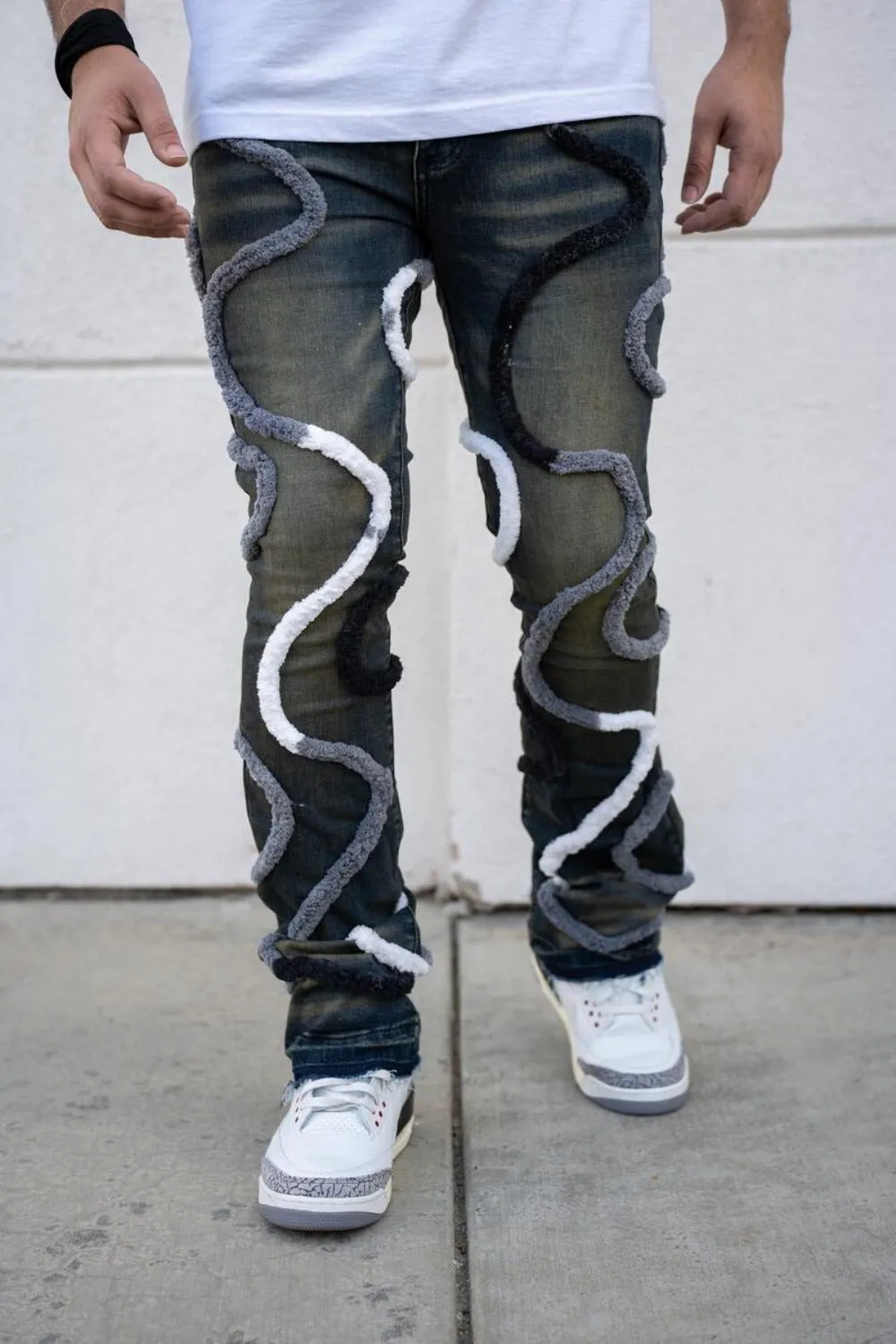 Reelistik - Corda Stacked Jeans-(Black-White-Blue)