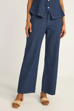 Rhythm Pinstripe Mid-Rise Pant - INDIGO