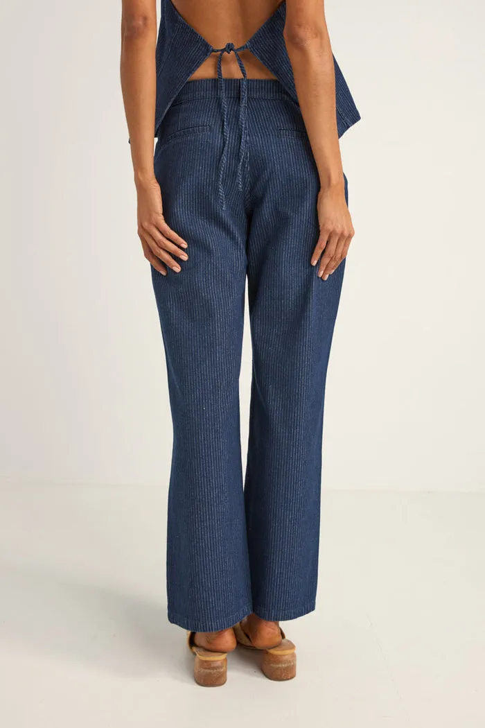 Rhythm Pinstripe Mid-Rise Pant - INDIGO