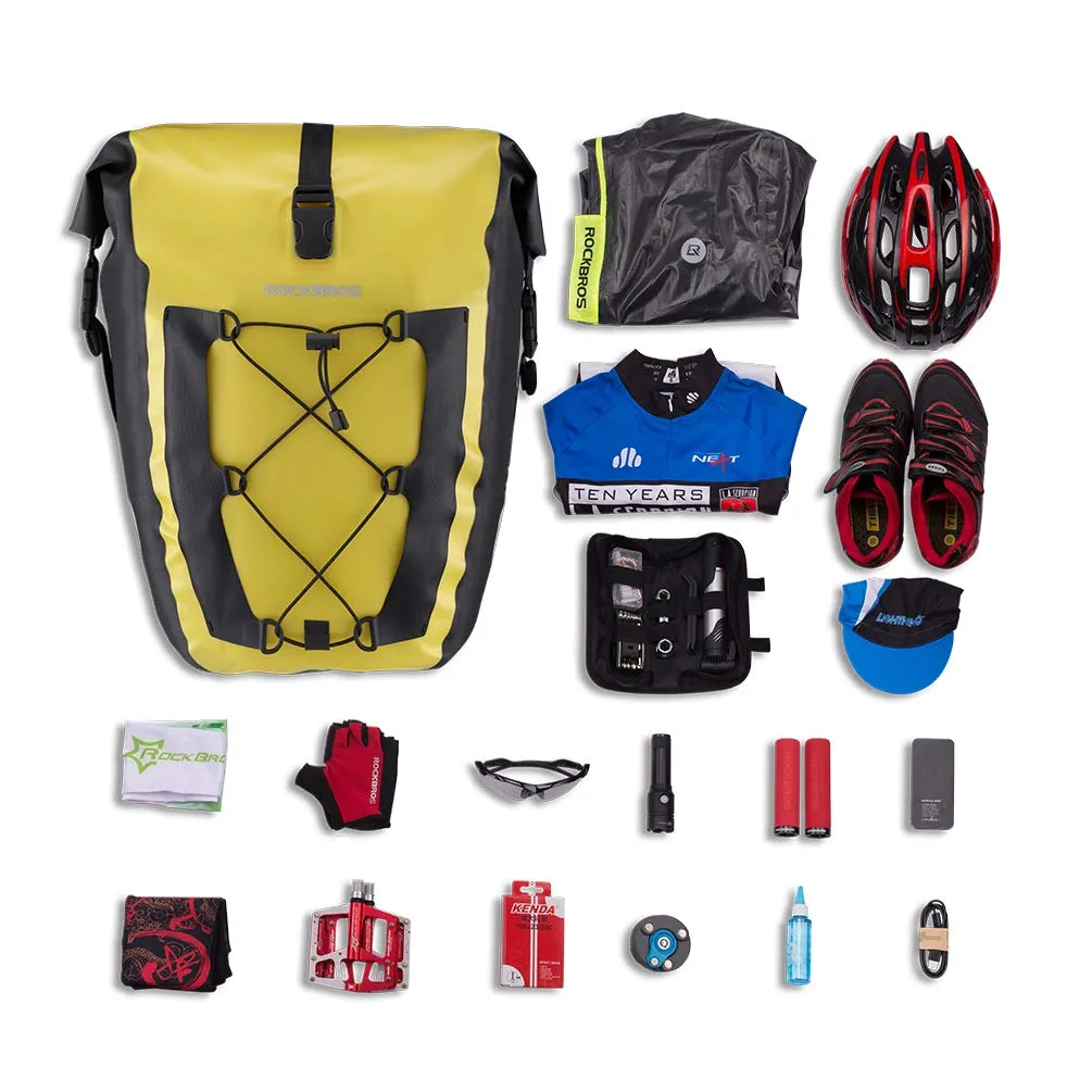 ROCKBROS Waterproof 27L Large Capacity Bike Rear Rack Bicycle Pannier Bag Waterproof