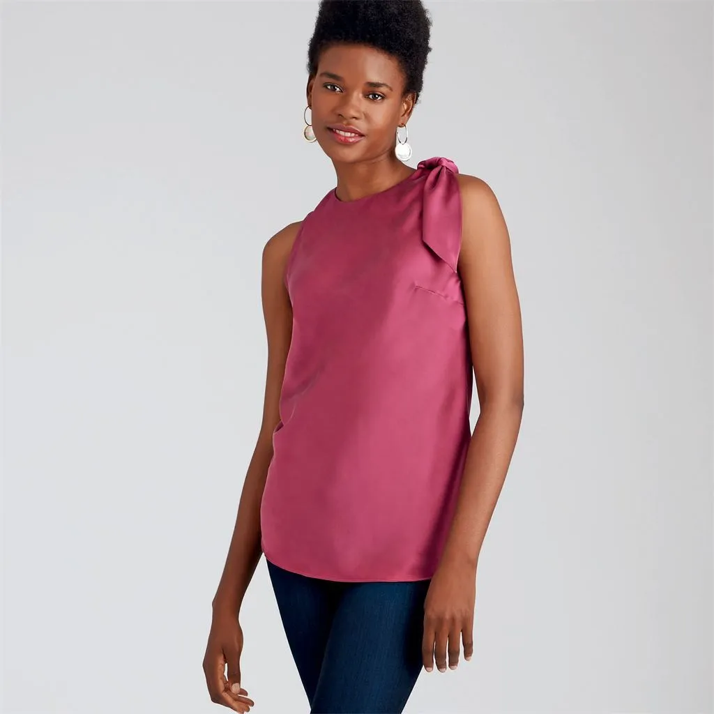 Simplicity Sewing Pattern S9045 Misses' Tops With Optional Neck Ties