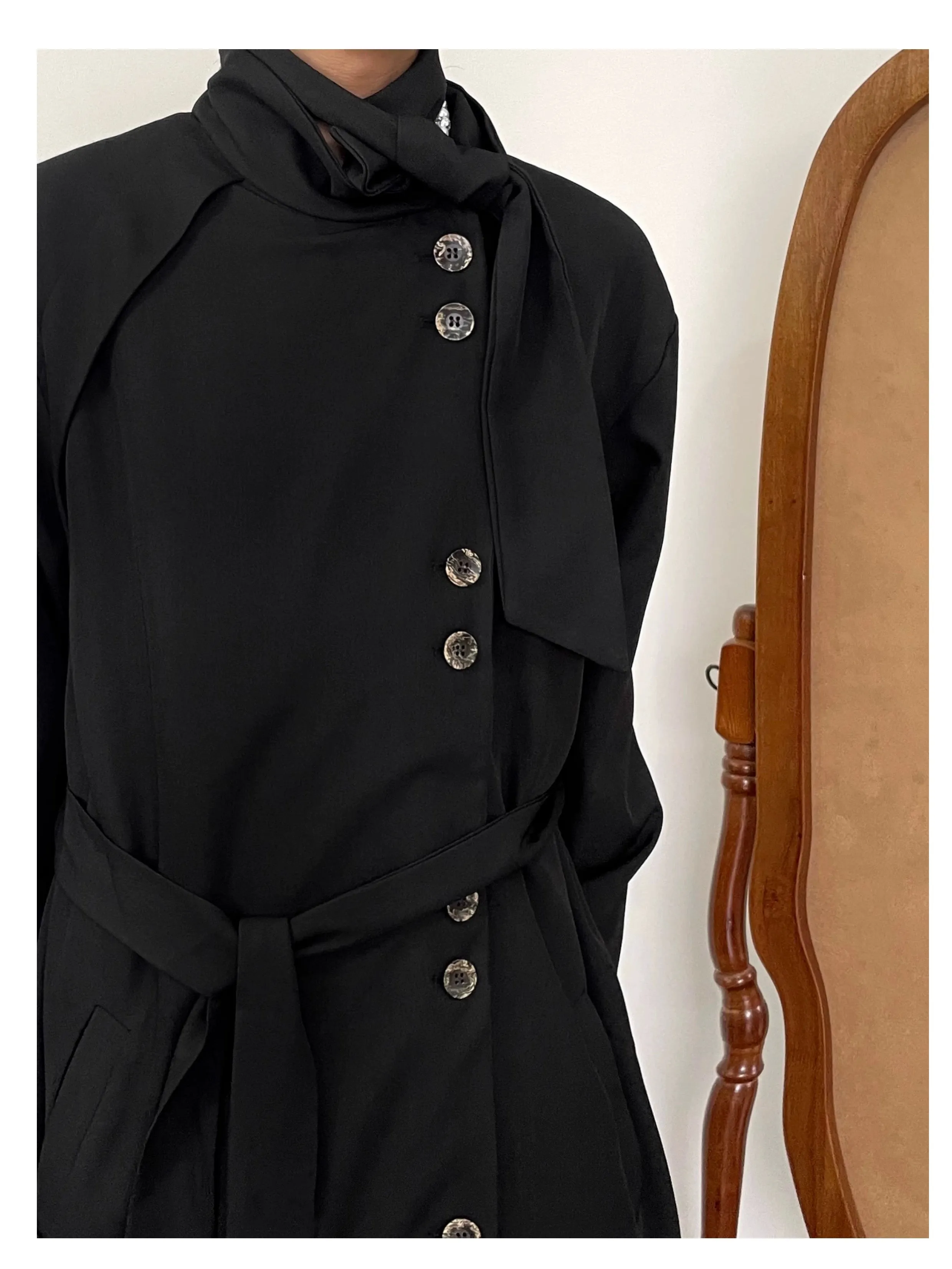 Stand-up Collar Mid-length Coat