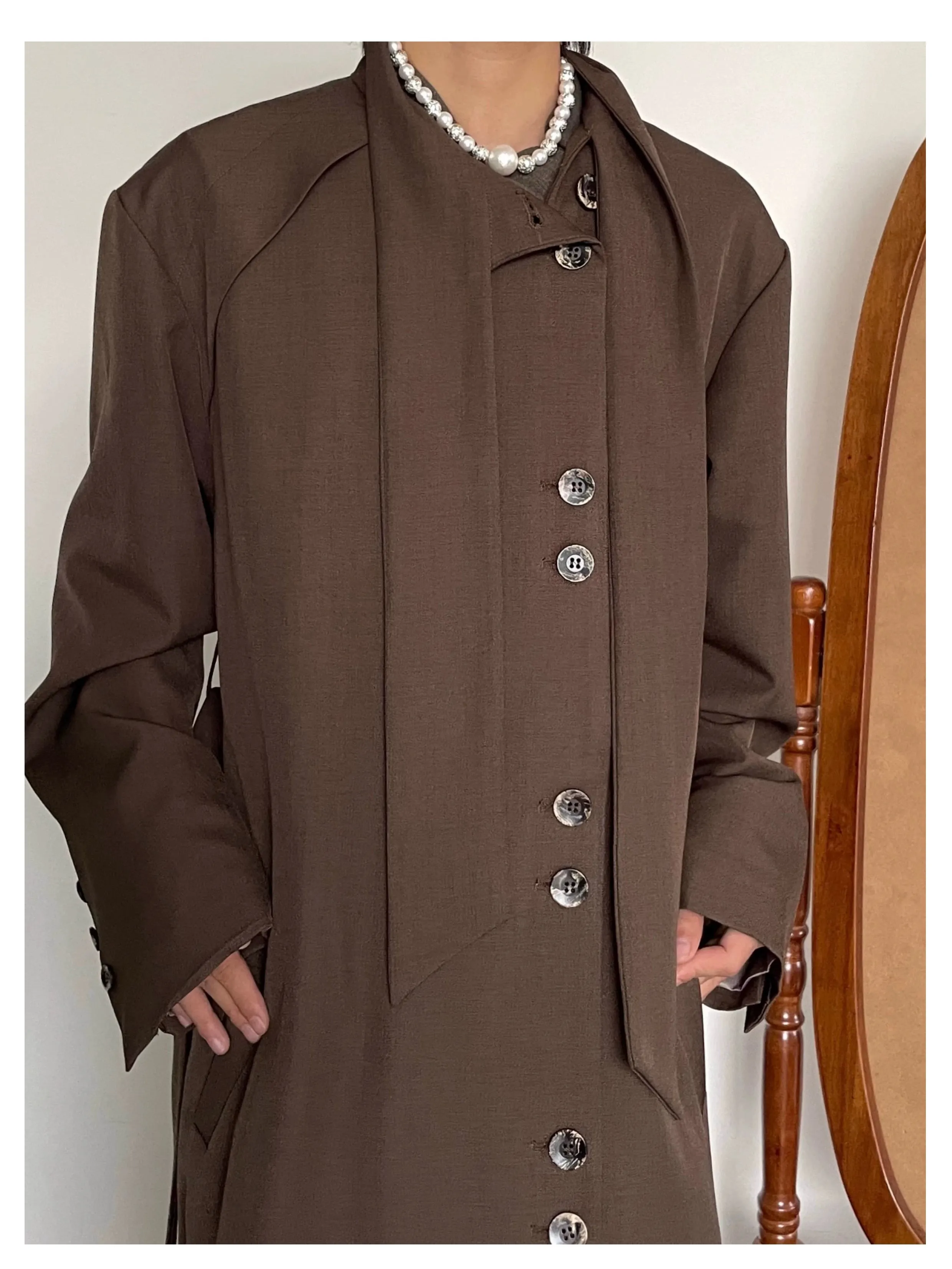Stand-up Collar Mid-length Coat