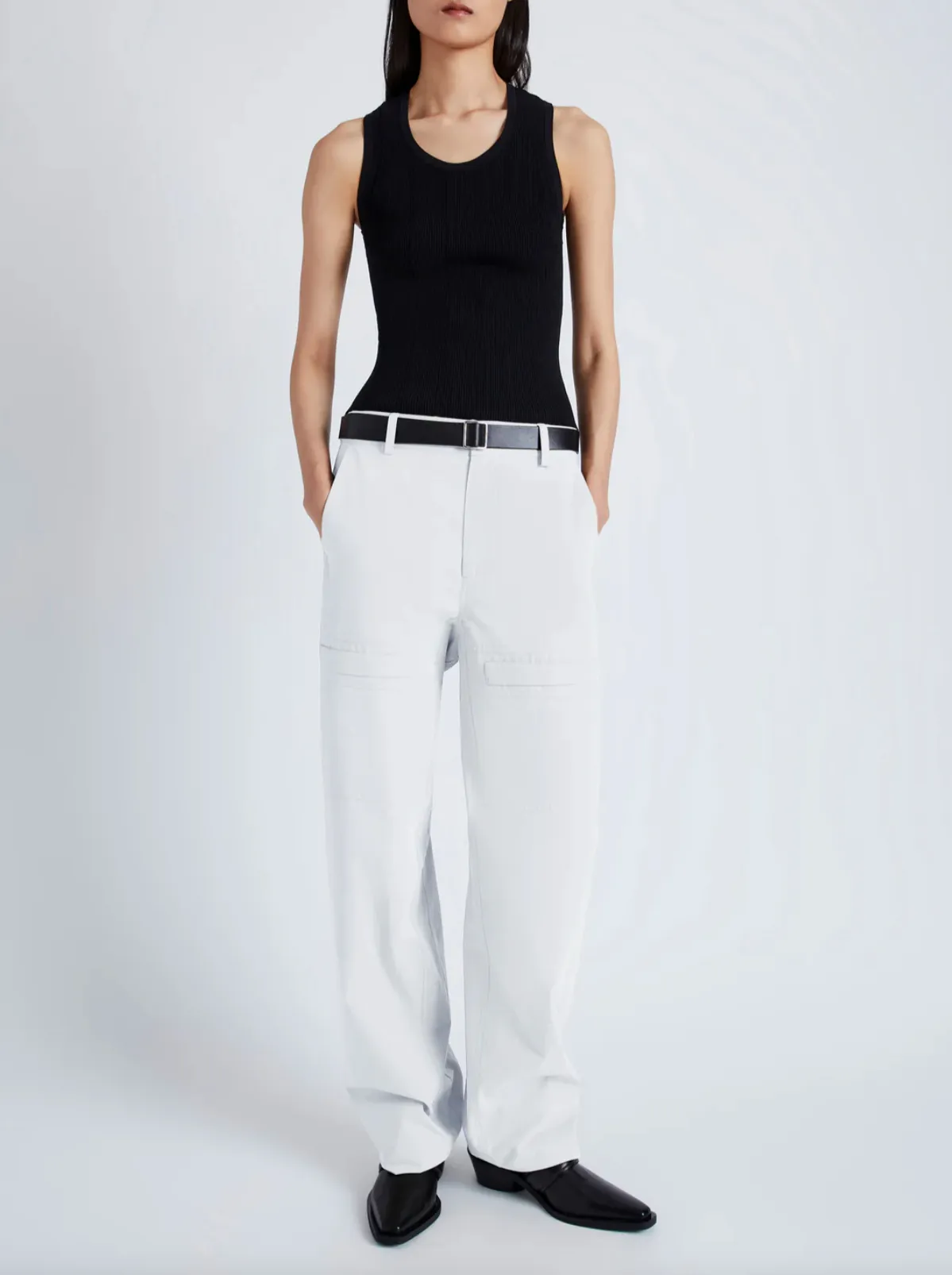 Sydnor Pants in Rumpled Cotton - White