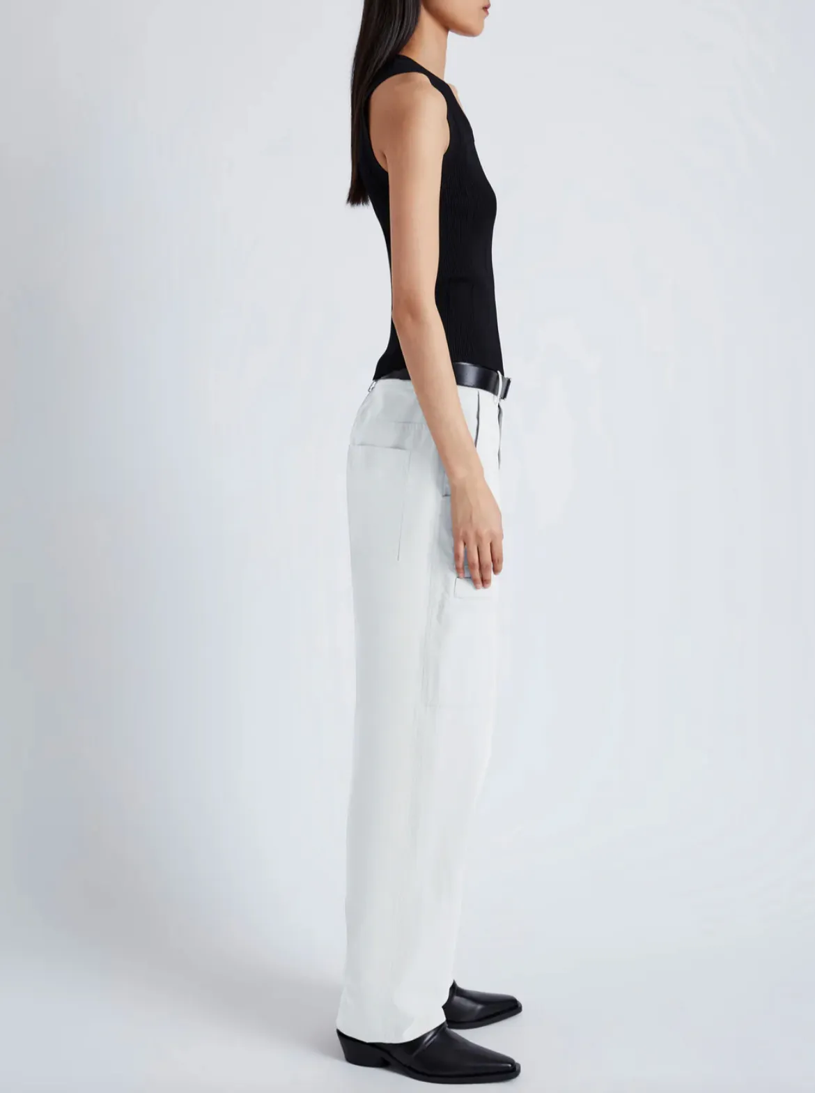 Sydnor Pants in Rumpled Cotton - White