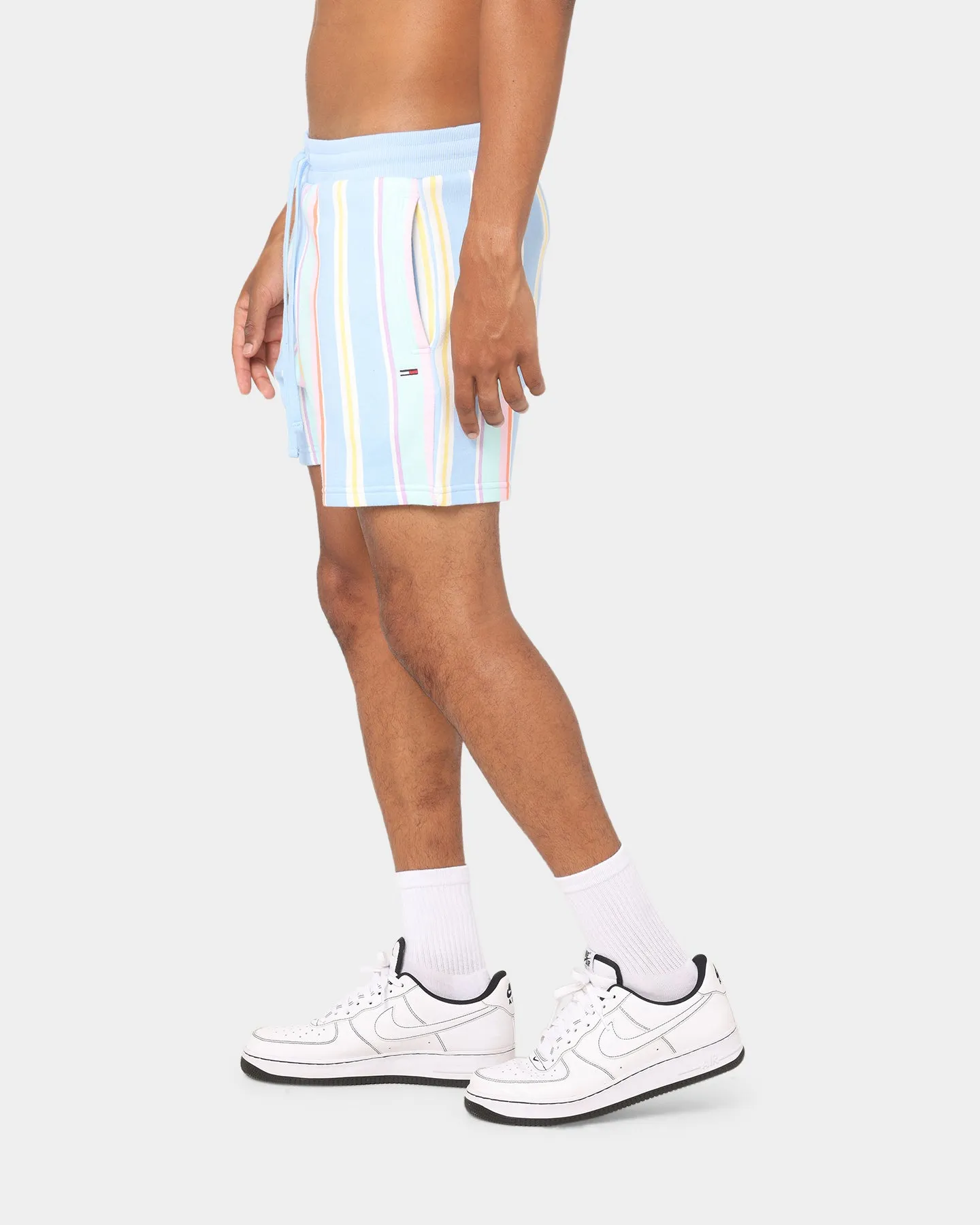Tommy Jeans Stripe Sweat Shorts Light Powdery Blue