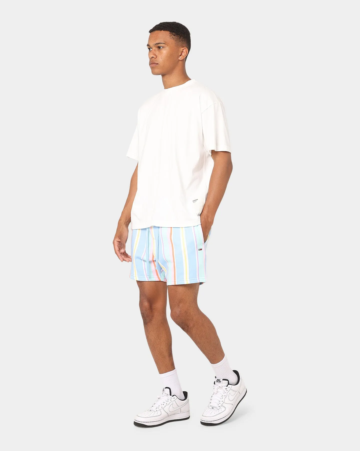 Tommy Jeans Stripe Sweat Shorts Light Powdery Blue