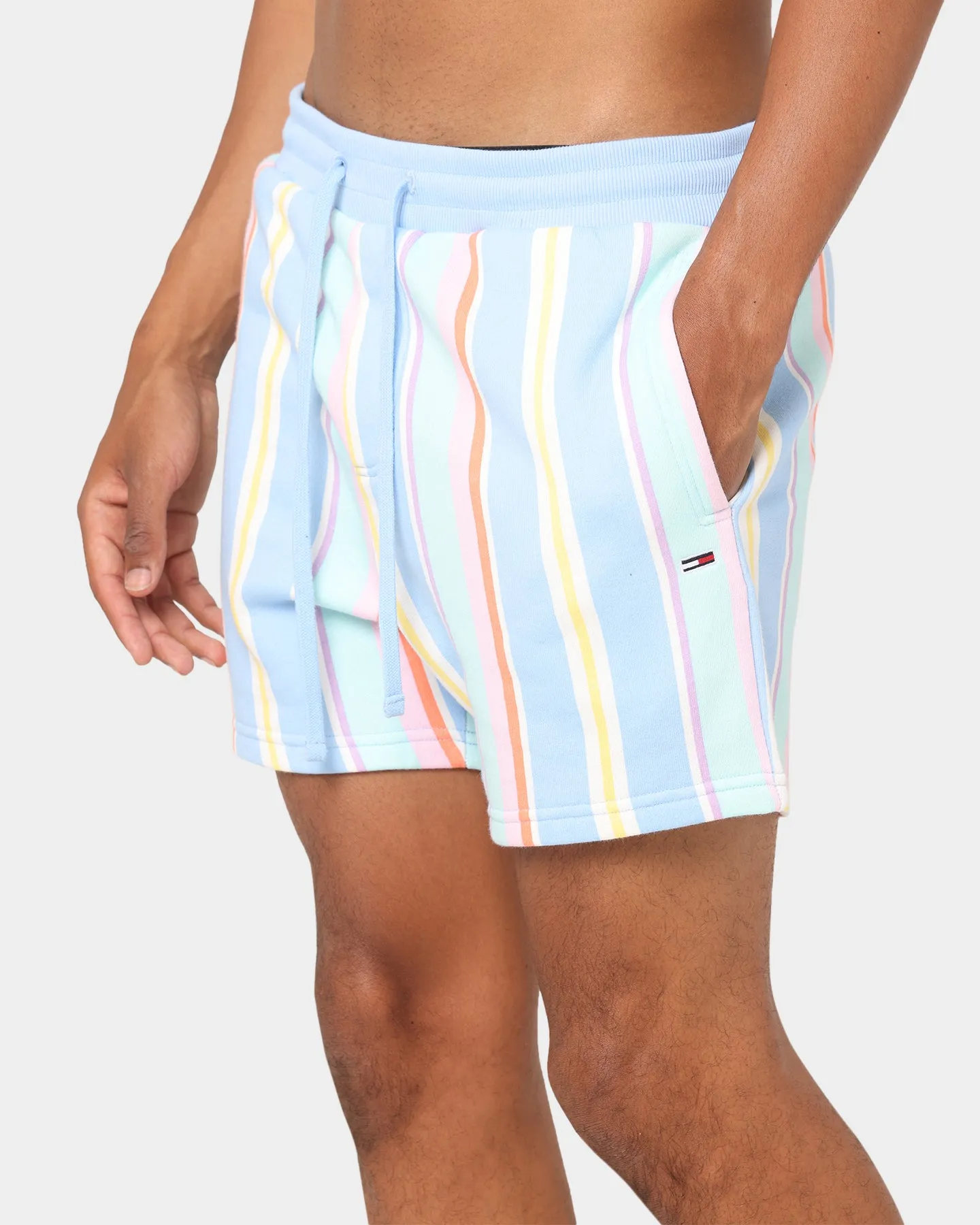 Tommy Jeans Stripe Sweat Shorts Light Powdery Blue