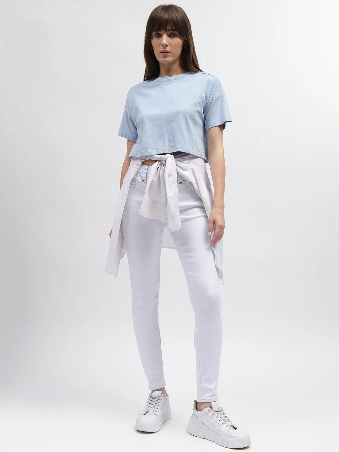 True Religion Women White Super Skinny Fit Mid-Rise Non Stretchable Jeans