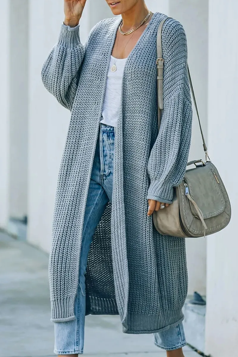 Uniwim  Casual Solid Patchwork V Neck Cardigans