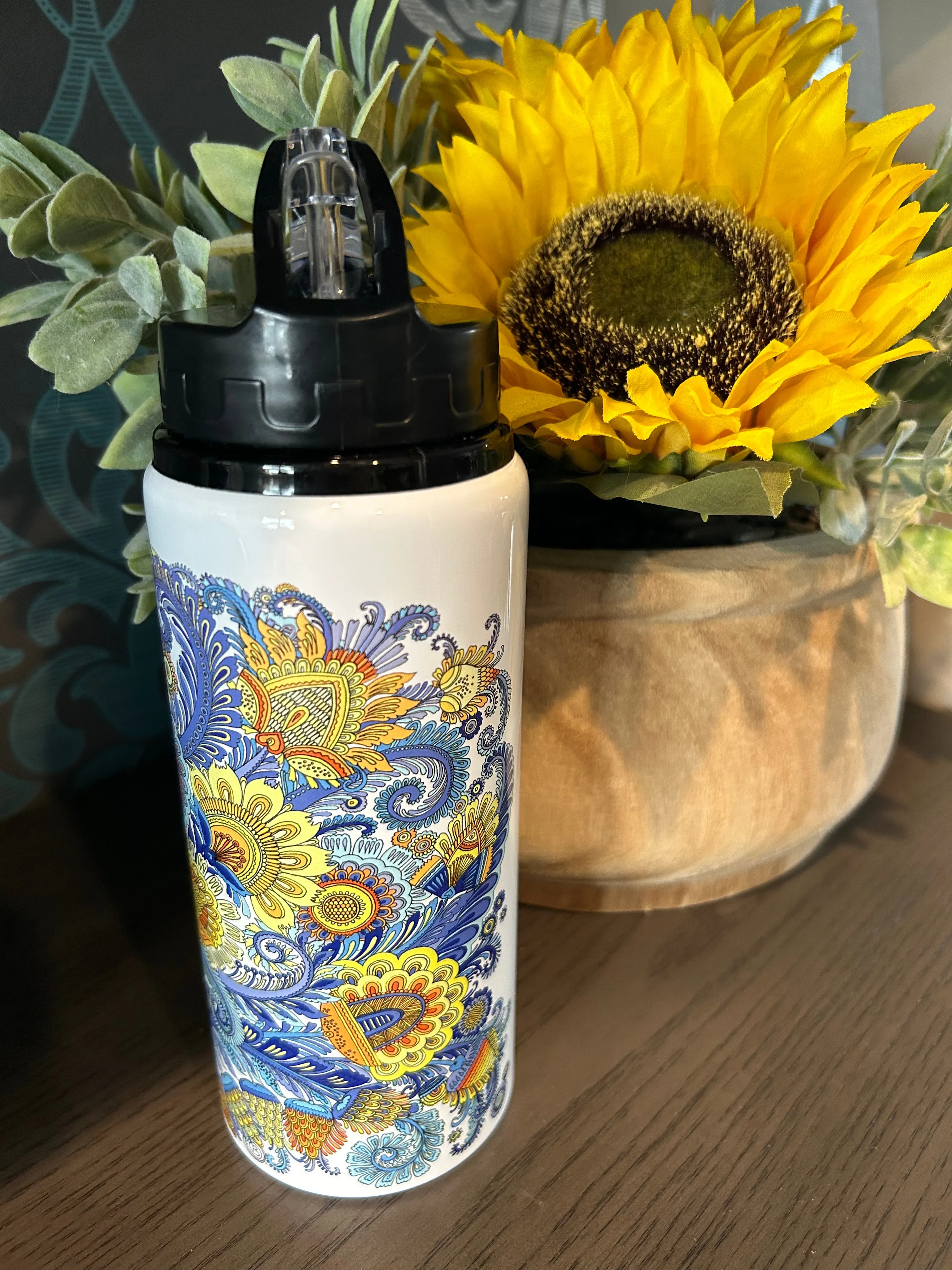 Water Bottle Blue and Yellow