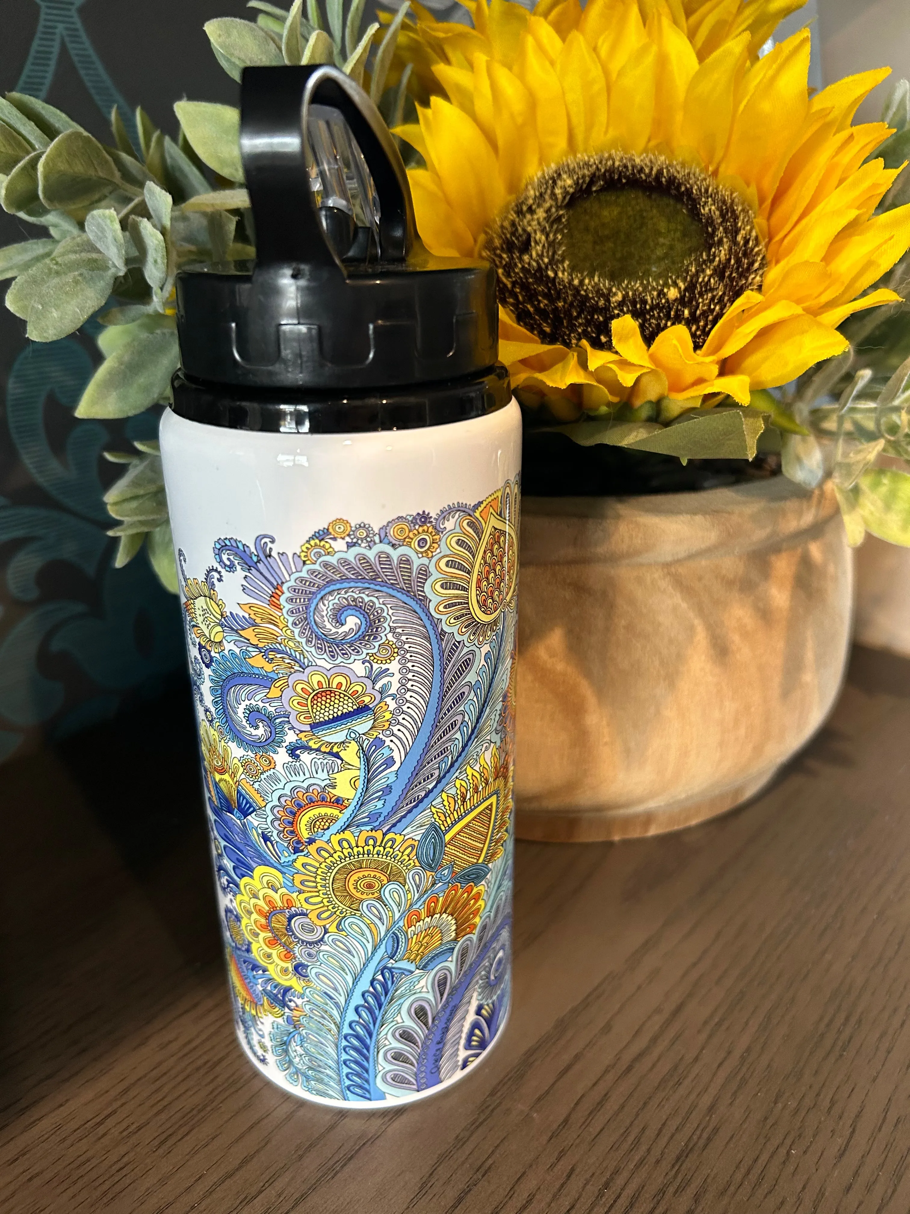 Water Bottle Blue and Yellow
