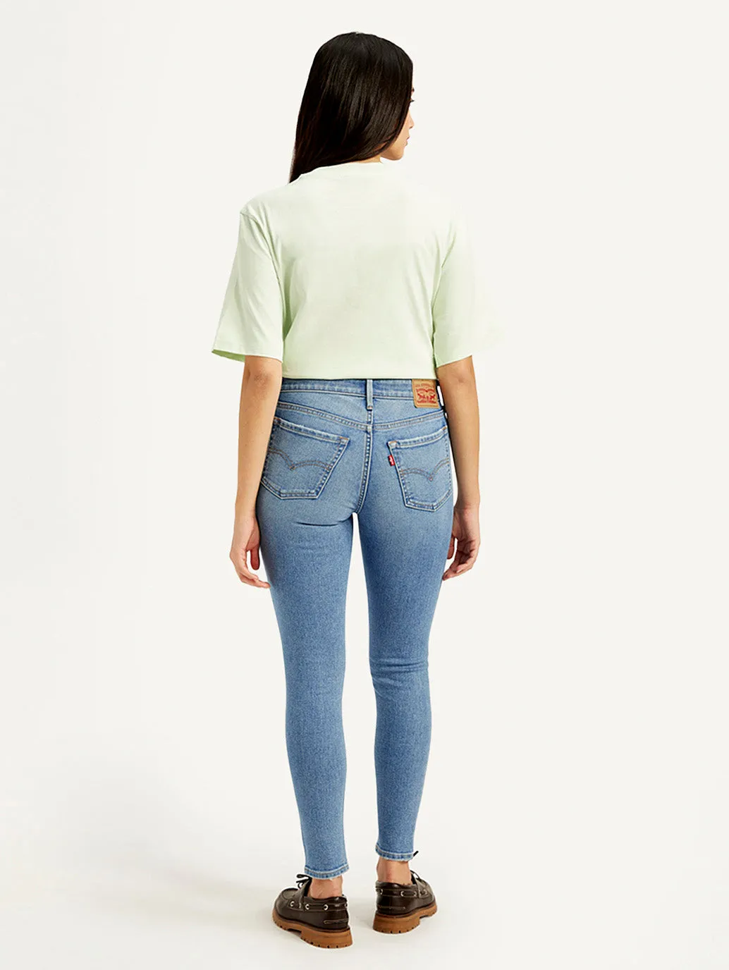 Women's Mid Rise 711 Skinny Light-Blue Jeans